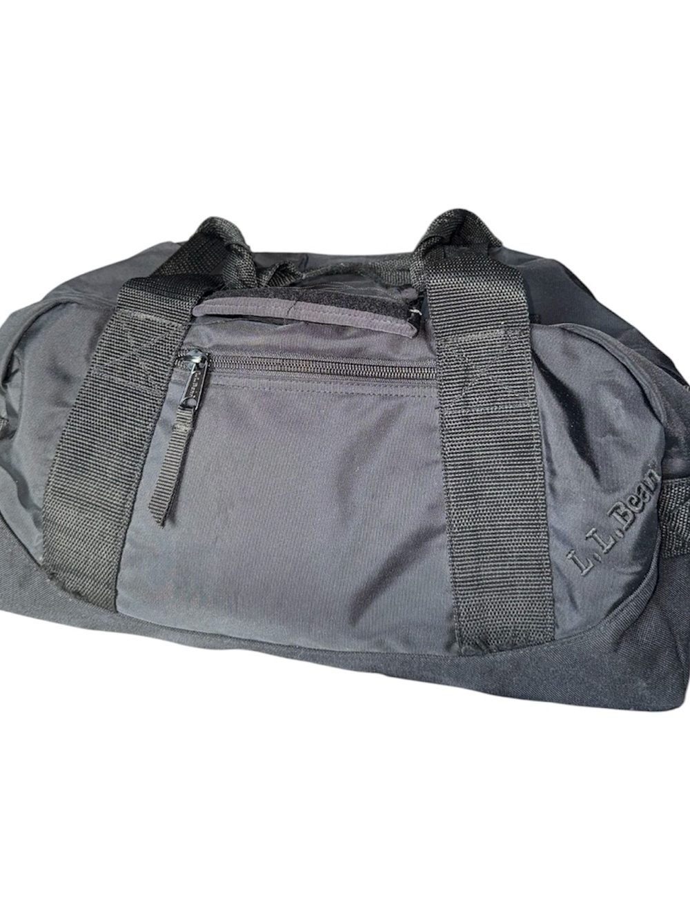 L.L. Bean Black Duffel with Front Zip Pocket